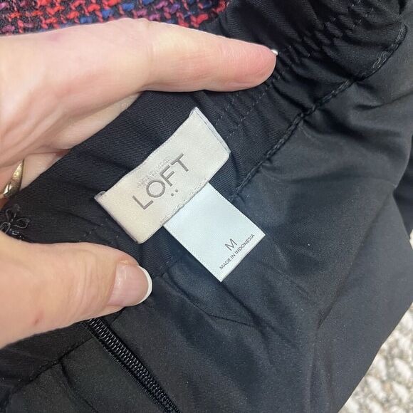 Ann Taylor Loft Skirt size Medium Pink Blue Tweed Pockets Straight Above Knee - Picture 8 of 8